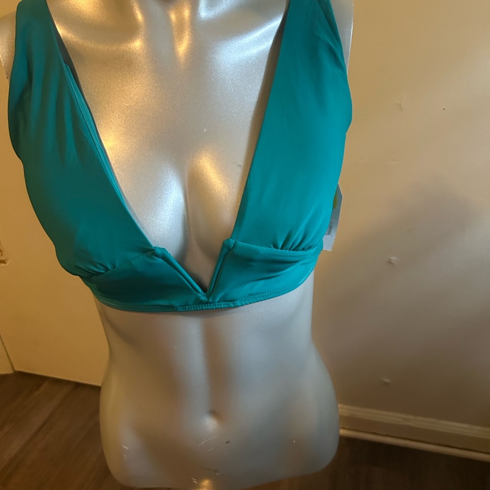 Time and Tru Teal Bikini Top